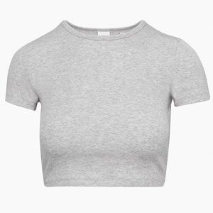 Aritzia Sunday Best Bliss Cropped T-Shirt ( Heather Athletic Grey | S)